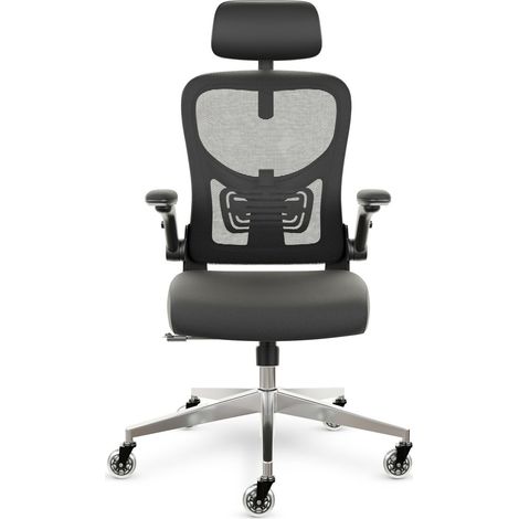 CLOUVOU Ergonomic Office Chair – SmartSeat – Gaming Chair for Adults – with Foldable Armrests – Black – up to 150 kg