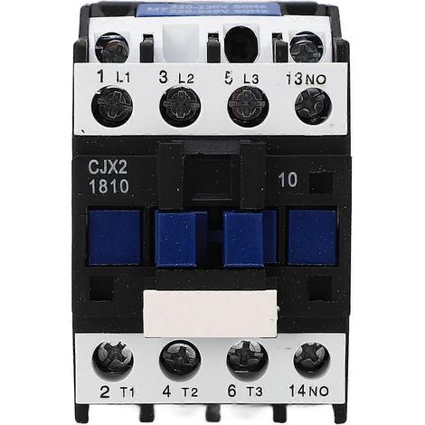 Contacteur CA tripolaire, normalement ouvert, à contacts argentés, basse tension 220 V, 18 A, montage sur rail de 35 mm (1/4)