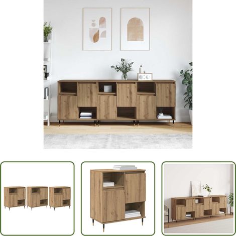 vidaXL Wohnzimmerregal -  Sideboards 3 pcs Artisan-Eiche 180 x 35 x 70 cm Holzwerkstoff (1/5)