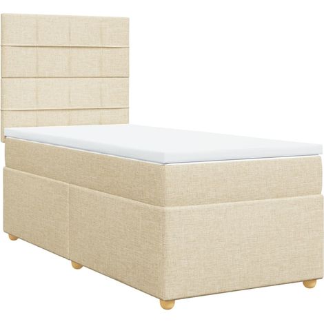 Maison Exclusive - Cama box spring con colchón tela color crema 9 (1/5)