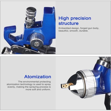 HVLP – ensemble d'outils de pulvérisation de peinture automobile, pulvérisateur d'air de grande capacité 600CC, Kit d'aérographe en acier inoxydable, dispositif de réparation automobile (1/5)