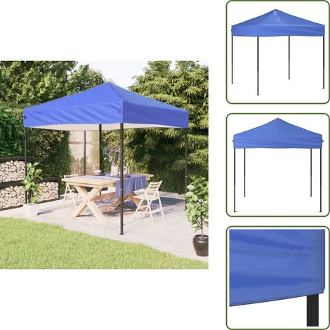 Tente de réception pliable Bleu 2x2 m - Tente Pliante - Gazebo - Parasol - Abri Extérieur - Événement En Plein Air (1/5)