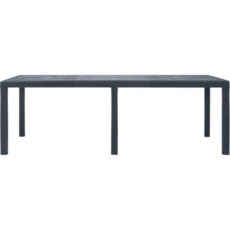 FIMEI Table de jardin Anthracite 220x90x72 cm Plastique Aspect rotin (1/5)
