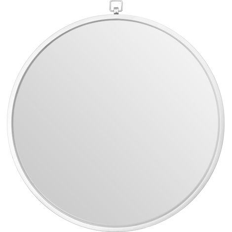 Premier Housewares Jacen Silver Metal Frame Round Wall Mirror (1/4)