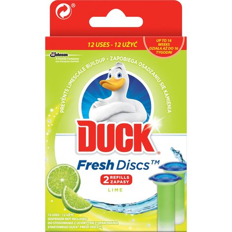 Dischi gel per WC Duck Fresh Lime 72 ml confezione 12 (1/3)