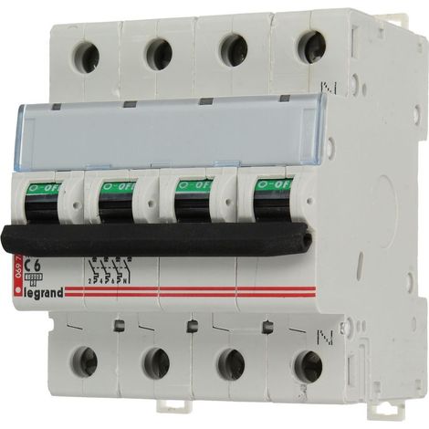 Disjoncteur Legrand 6A caractéristique C 3 pôles+N 10kA ,4 mod.