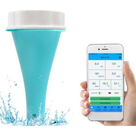 Ph-mètre Bluetooth IP67 – Testeur de chlore, pH, EC, TDS, ORP, TEMP – Affichage multiple pour piscine, aquarium, hydroponique (1/5)
