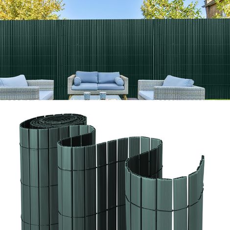 Randaco Canisse in PVC per giardino, balcone e terrazza, recinzione frangivento, frangivista 300x100 cm Verde