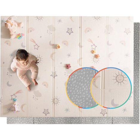 Wendeteppich - NUBY - 200 x 150 x 1 cm - Regenbogen
