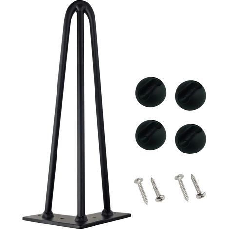 Pata De Mueble MINKUROW, 4 Uds., Patas De Horquilla, Patas Diy Para Pata De Silla De Mesa Con 3 Varillas, 16 Tornillos + 4 Protectores De Pie, Altura 45cm, Diámetro De Varilla 10mm (1/5)
