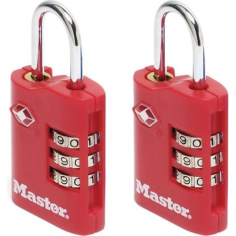 Master Lock 4686EURT TSA 3-Digit Combination Zinc 30mm Padlock x 2 MLK4686EURT