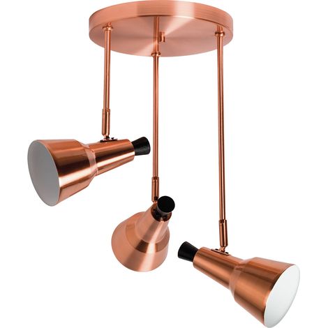 Plafonnier Design 3xE14 Cuivre Brossé (1/3)