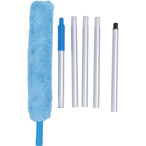 Plumeau télescopique tige aluminium tête flexible microfibre douce dépoussiérage meubles fentes recoins sous lit nettoyage facile (1/5)