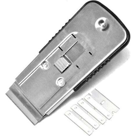 Grattoir pour vitres en acier inoxydable rétractable – 5 lames anticorrosion et ultra-résistantes (1/5)