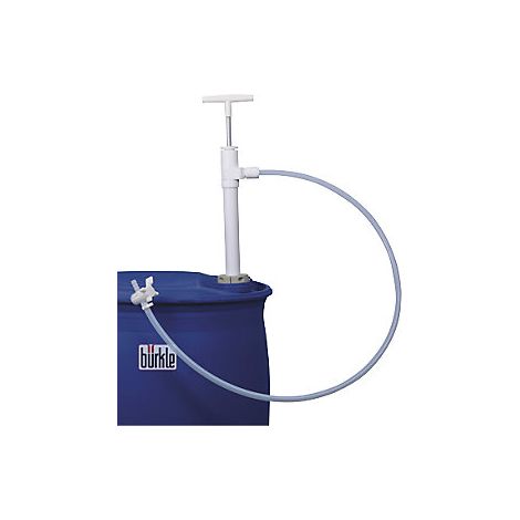 Bomba manual de PTFE para bidones  con manguera de descarga y