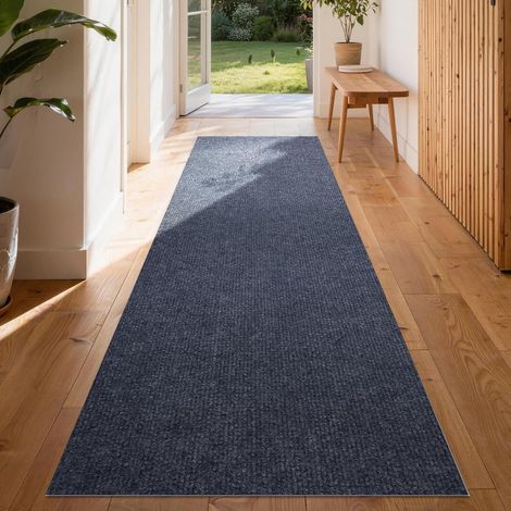 Tapis Couloir Long Antidérapant et Lavable, Tapis de Passage Autoadhésif pour Entrée Cuisine Chambre Salon Couloir, Nettoyage Le Pièges à Saleté pour Intérieur (Gris Foncé, 180x60 cm) (1/5)