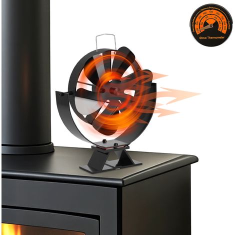 TolleTour Ventilateur thermoélectrique orientable pour cheminée, sans électricité, silencieux ≤ 25 dB, alliage d’aluminium (1/5)