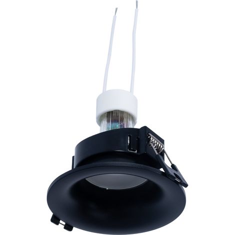 KIT Aro Empotrable Ø86mm (negro) + Bombilla GU10 5,4W + - Blanco Frío