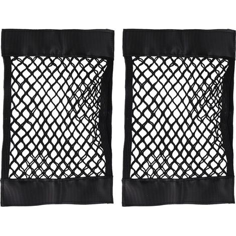 Lot de 2 sacs de rangement intérieurs en filet pour coffre de voiture, avec poche de maintien pour siège arrière (1/5)