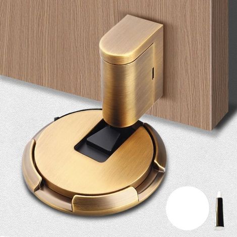 Cale Porte Bloc Porte, Butee de Porte Stop Porte, Arret de Porte Magnétique Arrêt de Porte en Métal, Magnétique en Métal Butée de Porte, Butée de Porte Magnétique Solide Avec Adhésif et Vis (6-F) (1/4)