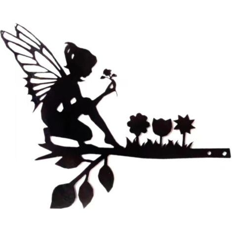 Ange papillon, fleur, métal Art mural décoration créative décoration d'intérieur silhouette ferronnerie (1/5)