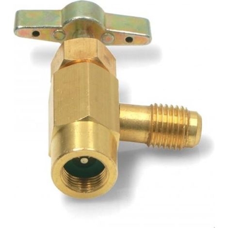 RUBINETTO SFERA 7/16''NPT-F X 1/4''M MANOPOLA R600 BOMBOLA GAS OM RF16 (1/5)