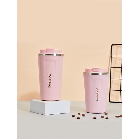 1 gobelet tasse à café en acier inoxydable double paroi isolé sous vide, tasse de voiture / bouteille d'eau, rose poussière (1/4)