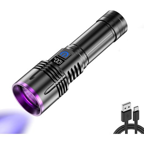 Lampe UV 365nm - Puce LED 30W Filtre ZWB2 - Détection Scorpions Taches Résine - Aluminium Rechargeable USB-C (1/5)