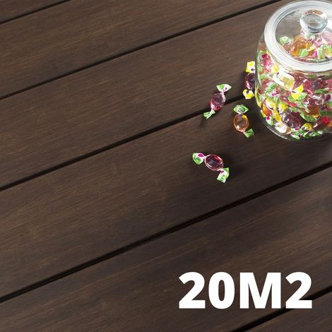 Kit Terrasse Bambou 20m² MELODY - 76 lames de Terrasse (185 x 13.9 x 1.8 cm) - Fixation Clips Cobra Hybrid 7-22 - Garantie 25 ans