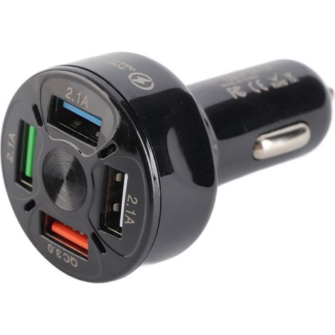 Adaptateur de chargeur de voiture 4 en 1, sortie 7A 35W, charge rapide, Mini avec interfaces USB. (1/5)