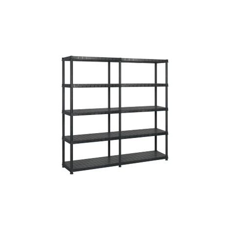 Étagère de rangement à 5 niveaux Noir 183x45,7x185 Plastique (1/5)