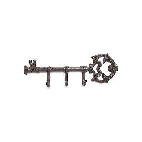 SZTXJ Dekorativer Schlüsselhalter aus Gusseisen für die Wand – Vintage-Schlüsselhalter mit 3 Haken – Wandmontage – Rustikaler Gusseisen-Anhänger – 13,8 x 4,5 cm – inklusive Schrauben und A