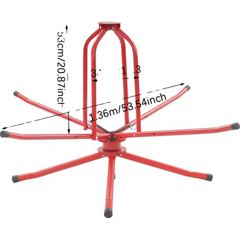 Carrete para manguera, capacidad de carga de 200 kg, diseño portátil, rojo. (1/2)