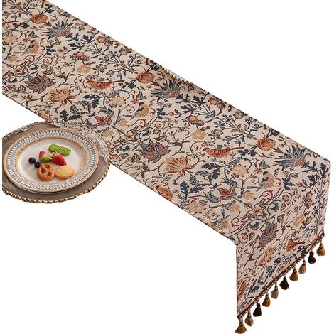 Mantel jacquard, tejido con flecos y estampado de café para fiestas, días festivos, banquetes al aire libre y decoración de bodas (33220cm) (1/5)