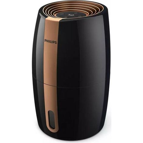 Philips HU2718/10 Humidificateur 17W Capacité du réservoir d'eau 2L Pour les pièces jusqu'à 32m² Technologie NanoCloud Capacité d'humidification 200ml/h Noir/Cuivre. (1/5)