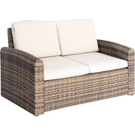 Canapé de jardin Selenim 2 places beige - Hespéride (1/5)