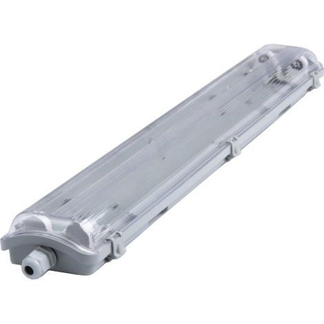 Lampe d'atelier hermétique pour tubes LED T8 2x60cm Ecolight EC79691 (1/5)