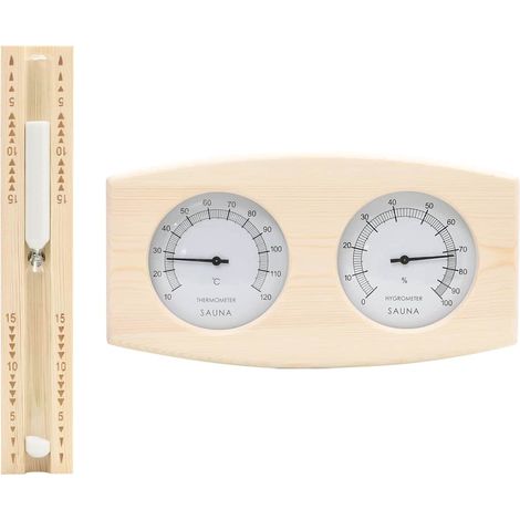 Higrotermógrafo y reloj de arena para sauna 2 en 1 madera pino vidaXL (1/5)