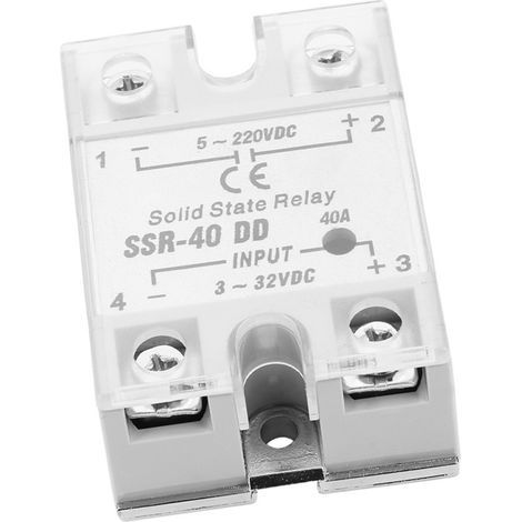 Relais statique SSR-40 DD 40A 5-220VDC pour processus d'automatisation industrielle (1/5)