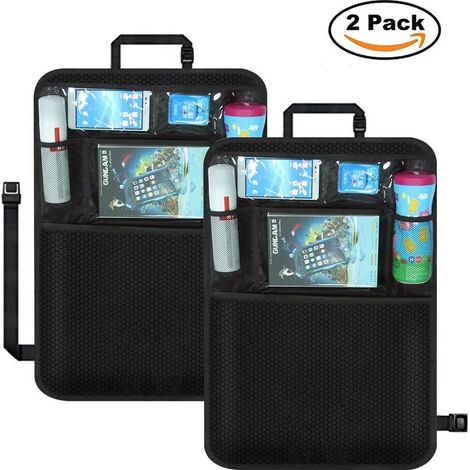Protettore schienale sedile auto per bambini, 2 borse multifunzionali, tessuto Oxford impermeabile con supporto per tablet (1/5)