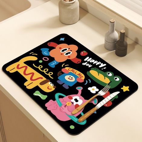 LAN Crocodile en pain 4050cm (terre de diatomées) Tapis d'égouttage de cuisine, terre de diatomées, tapis absorbant lavable, tapis de table à motifs, tapis de table basse, tapis anti-brûlure et isolan (1/4)