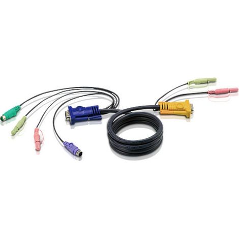 ATEN Cable KVM PS/2 con audio y SPHD 3 en 1 de 1,8 m