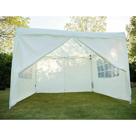 DayPlus Pop up Gazebo with Sides 3m x 3m - Detachable Sides, Heavy Duty Waterproof Instant Sun Shade And Block Wind, Party Tent Outdoor Garden Shelter Beach Canopy with Carry Bag (White) (1/5)