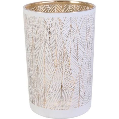 Vase Déco en Verre "Tauri" 20cm Blanc (1/3)
