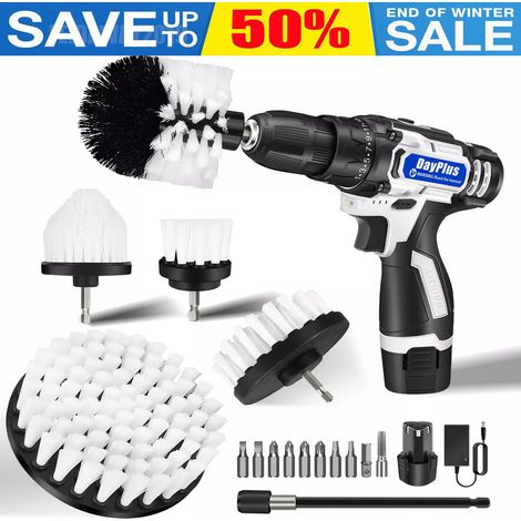 Drill Brush Cleaning Brushes Set 6PCS Pack Drill Scrubbing Brushes for Cleaning 2xBattery (1/5)