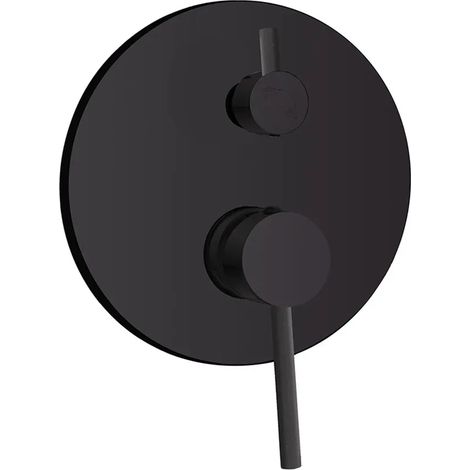 Miscelatore doccia a incasso in acciaio inox color nero opaco con deviatore York (1/2)