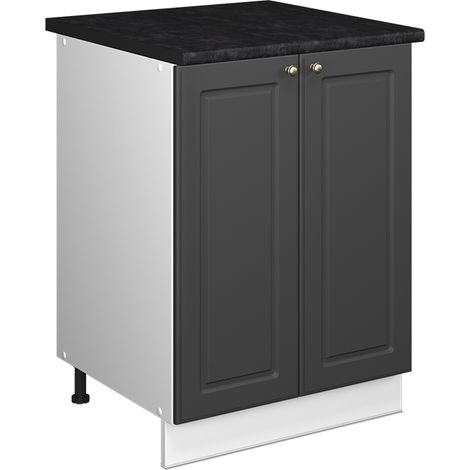 Mobile lavello cucina Fame-Line, Oro-antracite rustico/Bianco, 60 cm, Vicco (1/5)