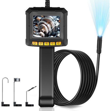 Endoskop-Inspektionskamera, Industrie-Endoskop-Kamera, 2,4-Zoll-IPS-Bildschirm, 1080P HD-Rohrinspektionskamera, tragbar, wasserdicht, IP67, mit 8 LED-Leuchten, 5 m halbstarres Kabel (1/5)