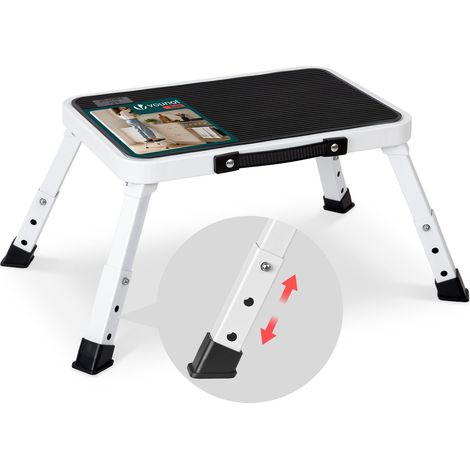VOUNOT Folding Metal Step Stool w/ Anti-Slip Platform 3-Level Height Adjustable (1/5)