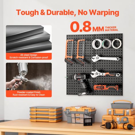 Panneau Perforé Mural 609 - 6x304 8 mm Organiseur Garage en Métal (1/5)